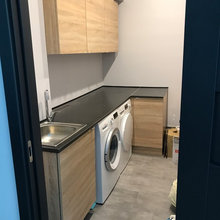 Laundry in a townhouse in the suburbы of Sankt Petersburg