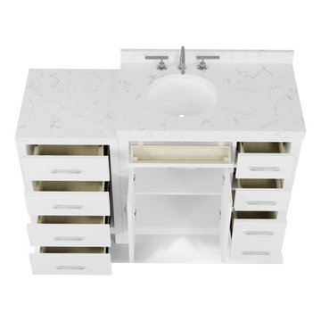 Caroline Parkway 57'' White Bathroom Vanity
