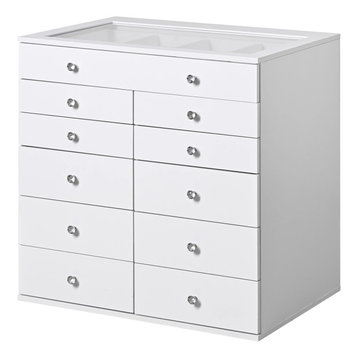 Slaystation Display Chest With Drawers, Bright White
