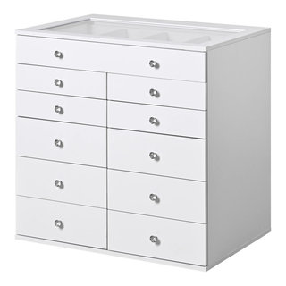 Impressions Vanity SlayStation Makeup Vanity Storage Drawer Unit with 9 Drawers (Bright White)