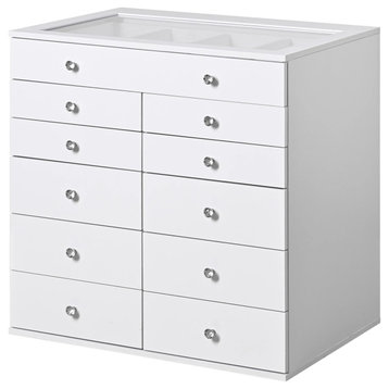 Slaystation Display Chest With Drawers, Bright White