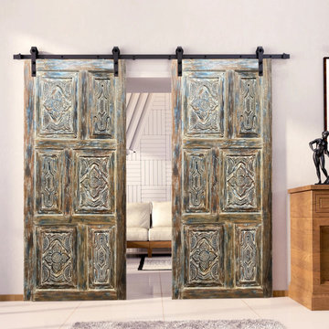 Carved Barn Doors: A Statement Piece for Your Library and Home Studio