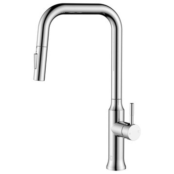 Single Handle Pull Down Sprayer Kitchen Faucet, Chrome