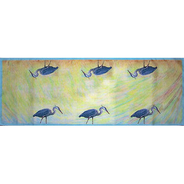 Betsy Drake Blue Heron Table Runner 13x36