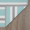 Seattle Contemporary Stripes Area Rug, Sky & Gray, 8'11'' X 11'10''