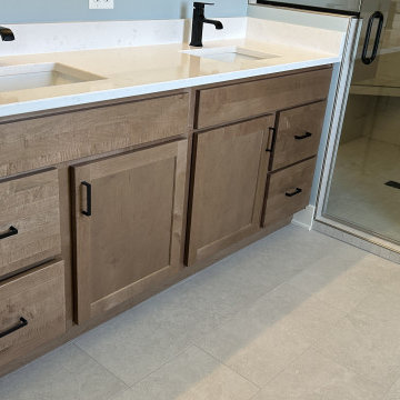 Shoji White and Rustic Beech Almond Kitchen Design
