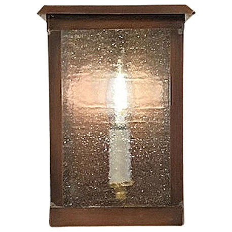 Small Plateau01 solid copper wall lantern. Antique. outdoor. Handmade in USA.