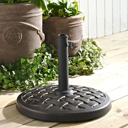 Round Woven Umbrella Base - Antique Bronze - Outdoor Umbrella Accessories