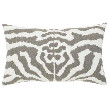 Zebra Gray Lumbar Indoor/Outdoor Performance Pillow, 12"x20"