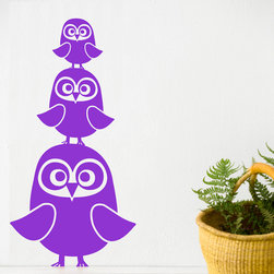 Three Owls Wall Stickers - Violet - Picture Frames