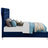 Kira Velvet Upholstered Bed, Navy, King
