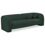 Meridian Furniture - Emory Boucle Fabric Upholstered Upholstered Sofa, Green - The Emory Sofa draped in the rich green boucle fabric is a sight to behold. Its captivating elegance is matched only by its comfort, making it the epitome of style and relaxation. The texture of the fabric adds depth and dimension to the sofa, making it a stunning addition to any room. With its sleek design and cozy feel, the Emory Sofa is the perfect place to unwind and indulge in a moment of pure luxury.