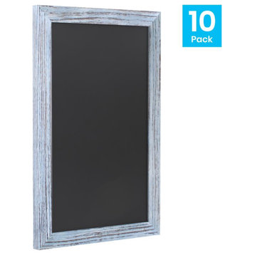 Canterbury Wall Mount Magnetic Chalkboard Sign, Set of 10, Rustic Blue