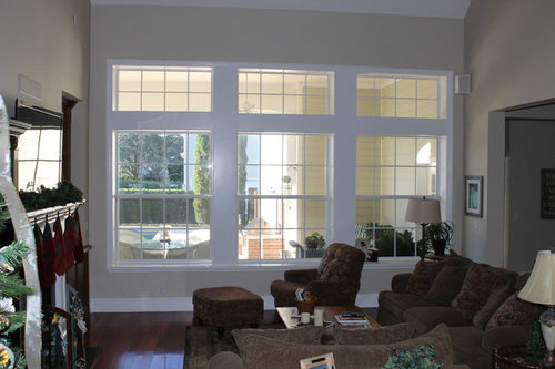 Help With Curtain Height Vaulted Ceiling Is It Too Tall To Hang The Rod Over All Windows A Few Feet From Ceiling Or Should I Between Two Sets Of Thank You