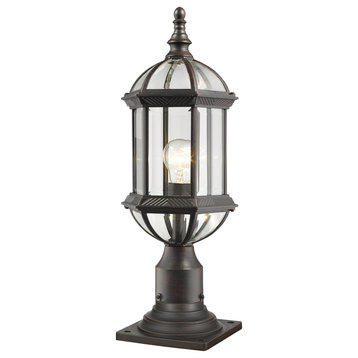 Annex Collection 1 Light Outdoor Pier Mount in Rust Finish