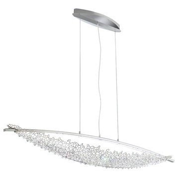 52x7.5in 2-Light Contemporary Pendant by Swarovski in Stainless Steel