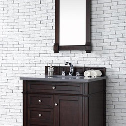 36 inch Single Bathroom Vanity Mahogany Finish No-Top - Bathroom Vanities And Sink Consoles