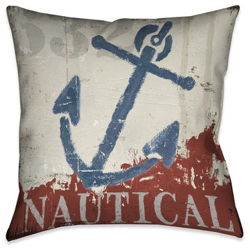 Nautical Anchor Decorative Pillow, 18"x18"