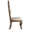 Acme Constantine Side Chair 1PC/1Ctn PU Brown and Gold Finish