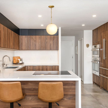 Warm Modern Walnut Kitchen Remodel