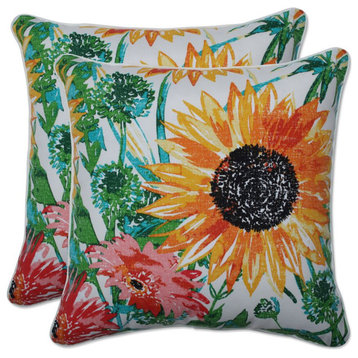 Sunflowers Sunburst 16.5-inch Throw Pillow, Set of 2