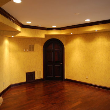 Olde English Aged Plaster Finish throughout an entire Lower Level in Virginia