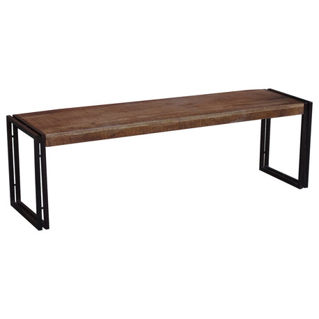 Reclaimed Mango wood Bench with Metal legs 60"