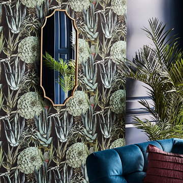 Midnight Tropics | Gold Scalloped Wall Mirror