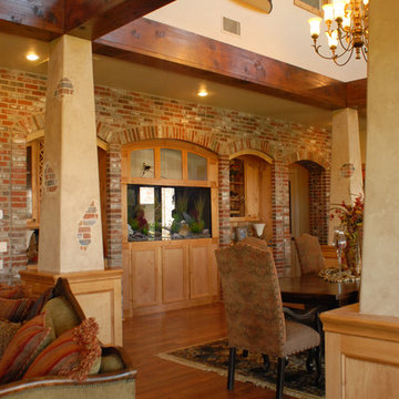 Freshwater Aquarium in Dining Area of Open Concept Home