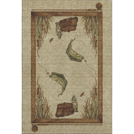 Addison Premium Washable Mayfield AMF145 Beige 5' x 7'6" Rug