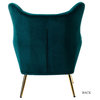 Tufted Accent Chair With Golden Legs, Teal