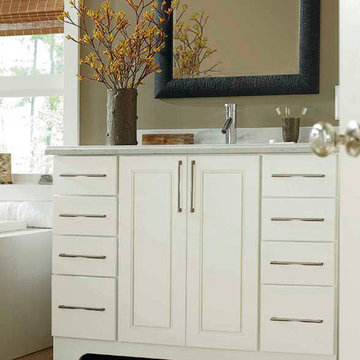 White Bathroom Vanity and Storage Cabinet