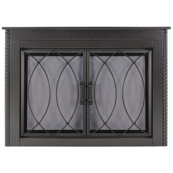 Pleasant Hearth Amhearst Collection Fireplace Glass Door, Large