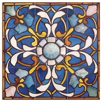 Tile Mural RARE CEILING PANEL stained glass Backsplash 6" Ceramic Matte