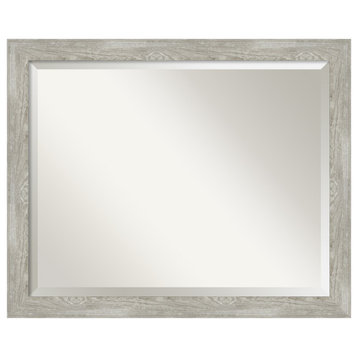 Dove Greywash Narrow Beveled Wall Mirror - 31.5 x 25.5 in.