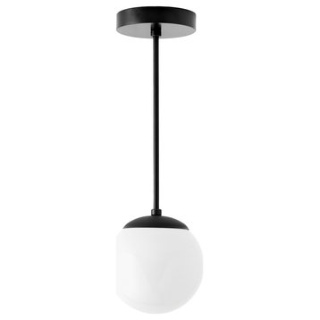 Mid Century Modern, 6 Inch Globe Pendant Light, Black