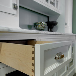 Full Inset Cabinets Painted White - Kitchen Cabinetry