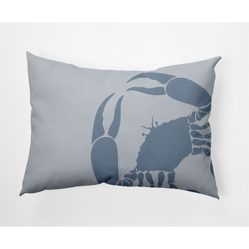 14x20" Crab Dip Nautical Decorative Indoor Pillow, Dusty Smoke