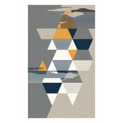 K&D - K&D Polyester/Acrylic Patterned Contemporary Rug, Rhythm, 6.5'x9.5' - Area Rugs