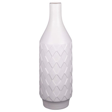 Geraldine Ceramic Vase, Matte White, Medium