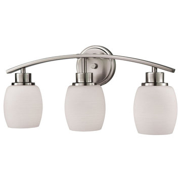 Thomas Lighting Casual Mission 3 Light Bath In Brushed Nickel