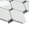 Badajoz  11.5" x 10.94" Honeycomb Glass Mosaic Wall Tile in White