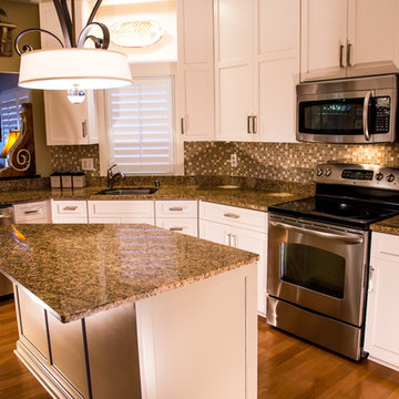 Transitional White Kitchen in Italian Laminate