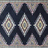 100% Wool, Hand-Knotted Black Bokara Jaldar Design Oriental Rug