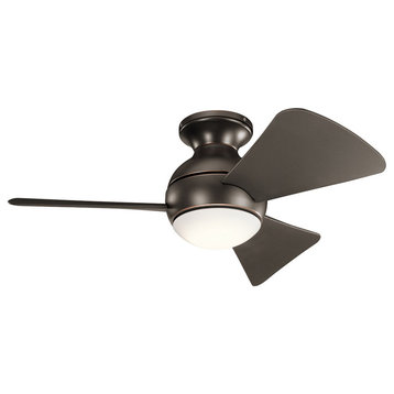 Kichler 330150 Sola 34" 3 Blade LED Outdoor Ceiling Fan - Olde Bronze