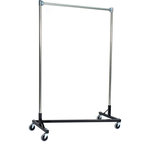 Quality Fabricators - Z-Rack - Heavy Duty 60" Long Base Single Rail w/ 84" Uprights Black - With 82" of vertical hang space, and 58" of horizontal space, this Z- rack boasts the extra room you need to expand. Because it is extra-tall, our Z-rack is used by bridal shops, formal wear stores, church choirs and costumers alike. But that doesn t mean it wouldn t be perfect for your organizational needs. With a five foot base, seven foot uprights, and 500 lbs in load capacity, we think you ll find it to be an all-purpose addition to any garage, basement or storage unit.