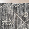 EORC Charcoal Handwoven Wool Punja Kilim Rug 5' x 8'