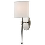 Hudson Valley - Madison 1 Light Wall Sconce in Polished Nickel - Pairing a racetrack oval shade with a similarly-shaped oval backplate  Madison evinces the aesthetic grace of the elliptical. In just the gentlest contrast to this theme  its round long-tail torch tapers down to a ball finial.&nbsp
