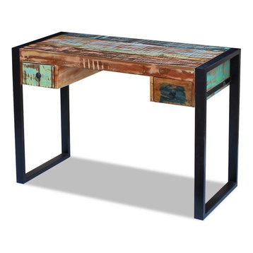 vidaXL Desk Solid Reclaimed Wood Workstation Computer Desk Home Office Table