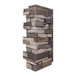 148-EVEREST STACKED DEEP SLATE CORNER 24"H X 6"W X 1"D - Wall Panels